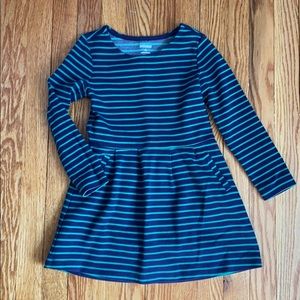 Gymboree girls blue/green striped dress